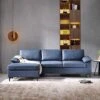 Ovios Mid-Century Modern Sofa 3-Seat L-Shape Sectional Sofa Couch With Chaise And Movable Ottoman For Living Room Lounge Office, 100" W, Faux Leather (Blue) 2 Ovios Mid-Century Modern Sofa 3-Seat L-Shape Sectional Sofa Couch With Chaise And Movable Ottoman For Living Room Lounge Office, 100" W, Faux Leather (Blue) -Amazon Store 51A5RXYfWgL