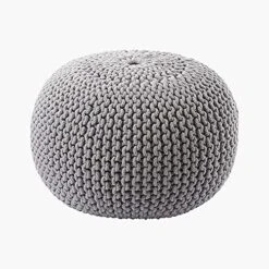 FRELISH DECOR Round Pouf Ottoman Hand Knitted 100% Cotton Pouf Foot Stool - Knitted Bean Bag - Floor Chair For Living Room Bedroom - Foot Rest For Couch (20 Diameter X 14 Height) - Natural -Amazon Store 51A6m2vbWeS. AC