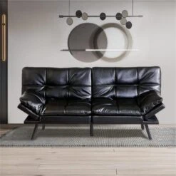 Maxspeed Futon Sofa Bed, Memory Foam Futon Convertible Couch Bed Chair, Modern Small Sofa Sleeper W/Adjustable Backrest, Folding Floor Lounge For Compact Living Spaces Offices Dorm Bonus,Grey -Amazon Store 51AGuey9k5L. AC