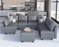 LLappuil Modular Sofa Sectioanl Couch With Storage, Convertible 6 Seater L Shaped Modular Chaise Sofa With Ottoman, Denim Blue 28 LLappuil Modular Sofa Sectioanl Couch With Storage, Convertible 6 Seater L Shaped Modular Chaise Sofa With Ottoman, Denim Blue -Amazon Store 51AIRByIwL. AC