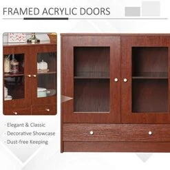 HOMCOM Kitchen Buffet Table Cabinet Storage Sideboard Server Console With Framed Acrylic Doors And Tabletop, Brown 13 HOMCOM Kitchen Buffet Table Cabinet Storage Sideboard Server Console With Framed Acrylic Doors And Tabletop, Brown -Amazon Store 51AMpvETq8L