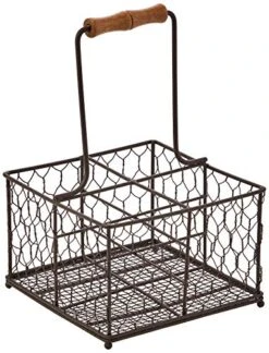ティーアンドジー(T&G) Provence 4 Bottle Holder In Rustic Wireware, 000-00, Brown (French Toast 19-1012tcx)