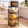 Microwave Stand Cart With Storage, 4 Tier Metal Kitchen Rolling Cart, Fruit And Vegetable Basket On Wheels, Standing Baker's Rack Coffee Station Organizer Shelf, Black 2 Microwave Stand Cart With Storage, 4 Tier Metal Kitchen Rolling Cart, Fruit And Vegetable Basket On Wheels, Standing Baker's Rack Coffee Station Organizer Shelf, Black -Amazon Store 51AY7u02clL