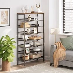 HOOBRO 8-Tier Shoe Rack, Large Capacity Shoe Shelf, Stable And Sturdy, Shoe Storage Organizer With Flat & Slant Adjustable Metal Shelves, For 21-28 Pairs Of Shoes, Space Saver, Sturdy BF18XJ01 -Amazon Store 51Af0e2yiRL