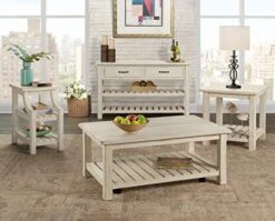 Martin Svensson Home Barn Door Chairside Table With Power, Antique White -Amazon Store 51Af7zL01pL