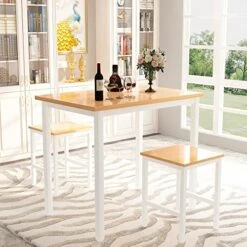 Recaceik 3 Piece Dining Table Set, Modern Bar Table Set W/ 2 Stools Kitchen Table Set For 2 Compact Design Kitchen Bar Table And Chairs For Dining Room, Living Room, Apartment, Small Space (Beige) 14 Recaceik 3 Piece Dining Table Set, Modern Bar Table Set W/ 2 Stools Kitchen Table Set For 2 Compact Design Kitchen Bar Table And Chairs For Dining Room, Living Room, Apartment, Small Space (Beige) -Amazon Store 51ApoZuGFYL