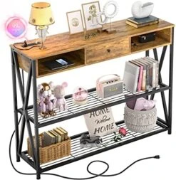 Armocity Console Table With Outlets, Entryway Table For Entry, 47 Inch Sofa Table With Drawers, Long Hallway Table, Industrial Behind Couch Table For Entryway, Sofa Couch, Entrance, Hallway, White -Amazon Store 51At3HiGbVL. AC