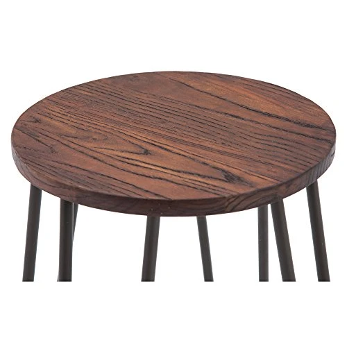 NOBPEINT 3 Piece Bar Table Set 2 Stools Bistro Pub Kitchen Dining Furniture, Rustic Brown 6 NOBPEINT 3 Piece Bar Table Set 2 Stools Bistro Pub Kitchen Dining Furniture, Rustic Brown - Image 4