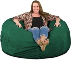 ULTIMATE SACK 5000 (5 Ft.) Bean Bag Chair: Giant Foam-Filled Furniture - Machine Washable Covers, Durable Inner Liner, 100% Virgin Foam. Comfy Bean Bag Chair. (Pink, Fur) -Amazon Store 51Ax6RRhmcL. AC
