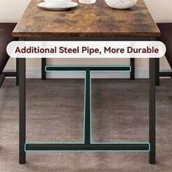 Amyove Dining Table Set For 4, Kitchen Table With 2 Benches, 3 Piece Dining Room Table Set With Upholstered Benches, Space-Saving Kitchen Table Set For Small Space, Apartment, Studio, Rustic Brown -Amazon Store 51AzGf4ZhsL