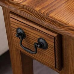 Leick Home 9017-MED One Drawer Narrow Side Table With Shelf, Hand Applied Rustic Oak Finish 10 In X 24 In X 24 In -Amazon Store 51B1S3XA1RL