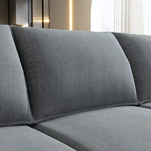 HONBAY Oversized Modular Sofa Couch With Ottoman U Shape Couch With Chaise Sleeper Sofa With Storage Seats, Bluish Grey 7 HONBAY Oversized Modular Sofa Couch With Ottoman U Shape Couch With Chaise Sleeper Sofa With Storage Seats, Bluish Grey - Image 5