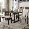 Mojay 6-Piece Rectangular Espresso Wood Dining Table Set With 4 Upholstered Chairs And Bench For Kitchen And Dining Room -Amazon Store 51BOYkqfUAL