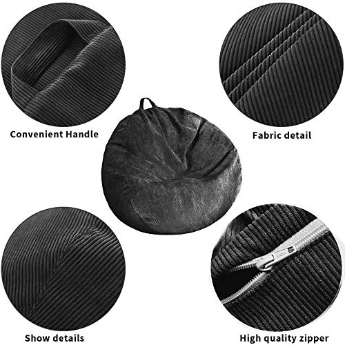 Bean Bag Chair Cover (No Filler) Washable Ultra Soft Corduroy Sturdy Zipper Beanbag Cover For Organizing Plush Toys Or Textile, Sack Bean Bag For Kids, Adults, Teens 4 Bean Bag Chair Cover (No Filler) Washable Ultra Soft Corduroy Sturdy Zipper Beanbag Cover For Organizing Plush Toys Or Textile, Sack Bean Bag For Kids, Adults, Teens - Image 2