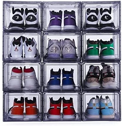 12 Pack Shoe Boxes, Clear Acrylic Plastic Shoe Boxes Stackable, Space-Saving Foldable Drop Front Shoe Storage Boxes Container For With Lids Fits Up To Size 14 (Transparency) 8 12 Pack Shoe Boxes, Clear Acrylic Plastic Shoe Boxes Stackable, Space-Saving Foldable Drop Front Shoe Storage Boxes Container For With Lids Fits Up To Size 14 (Transparency) - Image 6