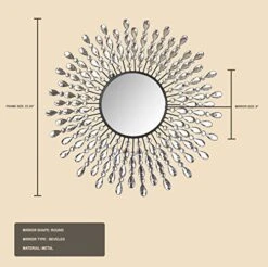 Lulu Decor, 23.50" Crystal Drop Wall Mirror, 9" Round Beveled Mirror Handmade For Living Room & Bedroom 13 Lulu Decor, 23.50" Crystal Drop Wall Mirror, 9" Round Beveled Mirror Handmade For Living Room & Bedroom -Amazon Store 51BcxFk3yAL