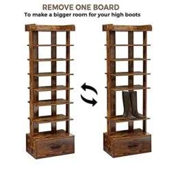 Usikey Large Vertical Shoe Rack, 8 Tiers Wooden Shoes Racks With Bottom Drawer, Top Storage & 2 Hooks, Double Shoes Storage, Modern Shoe Rack Organizer, Shoe Tower For Entryway, Hallway, Rustic Brown 14 Usikey Large Vertical Shoe Rack, 8 Tiers Wooden Shoes Racks With Bottom Drawer, Top Storage & 2 Hooks, Double Shoes Storage, Modern Shoe Rack Organizer, Shoe Tower For Entryway, Hallway, Rustic Brown -Amazon Store 51Bk86vOUfL