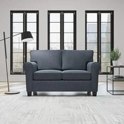 Edenbrook Willow Upholstered Loveseat With Rolled Arms – Living Room Furniture – Charcoal Small Loveseat - Seats Two – Loveseat For Small Spaces -Amazon Store 51BlrgJGsJL. AC