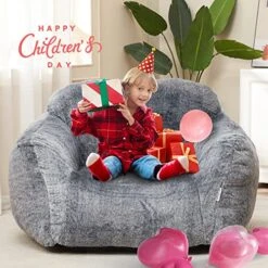 Homguava Giant Bean Bag Chair Sofa High-Density Foam Filled Sofa Chair Large Lazy BeanBag Sofa With Armrests For Living Room, Bedroom (Grey) -Amazon Store 51C6d3i4cVL