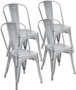 Devoko Metal Indoor-Outdoor Chairs Distressed Style Kitchen Dining Chairs Stackable Side Chairs With Back Set Of 4 (Gun) 25 Devoko Metal Indoor-Outdoor Chairs Distressed Style Kitchen Dining Chairs Stackable Side Chairs With Back Set Of 4 (Gun) -Amazon Store 51C9eyUuR2L. AC