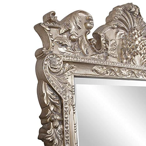 Howard Elliott Marquette Antique Oversized , Leaning Wall Ornate Mirror, Full Length, Silver Leaf, 49" X 84" X 3" 4 Howard Elliott Marquette Antique Oversized , Leaning Wall Ornate Mirror, Full Length, Silver Leaf, 49" X 84" X 3" - Image 2