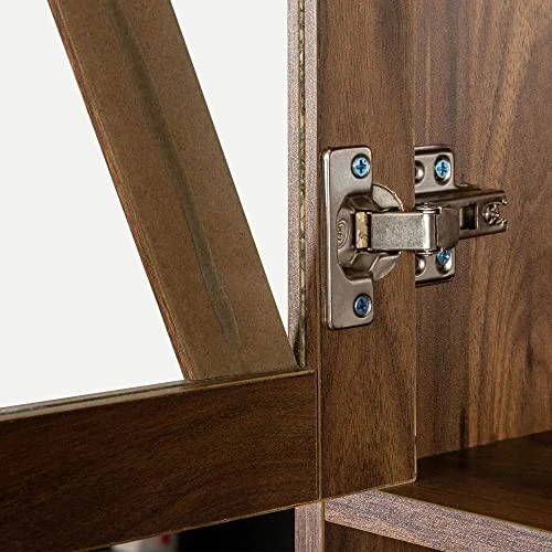 Holaki Kitchen Hutch Cabinet,Large Kitchen Pantry Storage Cabinet With Glass Doors,6 Storage Space,Freestanding Kitchen Cupboard Buffet Cabinet,Hutch Cabinet,Microwave Cabinet For Living Room((Walnut) 5 Holaki Kitchen Hutch Cabinet,Large Kitchen Pantry Storage Cabinet With Glass Doors,6 Storage Space,Freestanding Kitchen Cupboard Buffet Cabinet,Hutch Cabinet,Microwave Cabinet For Living Room((Walnut) - Image 3