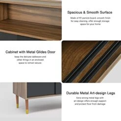 Mecor Shoe Rack Storage Cabinet, 2-Door Shoebox Container Organizer Standing W/ Sliding Door For Hallway Entryway Living Room Bathroom, Walnut/ Black -Amazon Store 51CbbYzOwZL