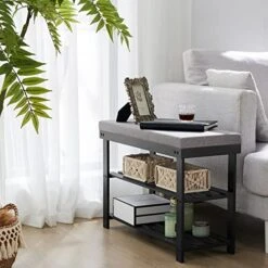 APICIZON 3-Tier Shoe Rack For Entryway, Bamboo Shoe Bench With Cushion Padded Seat, Small Shoe Organizer With Storage For Indoor Entrance Hallway Bedroom Living Room, Black -Amazon Store 51Cg6pX5ZQL