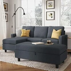 HONBAY Reversible Sectional Couch With Ottoman L-Shaped Sofa For Small Spaces Sectional Sofa With Chaise In Dark Grey 8 HONBAY Reversible Sectional Couch With Ottoman L-Shaped Sofa For Small Spaces Sectional Sofa With Chaise In Dark Grey -Amazon Store 51CkY2TAAYL. AC