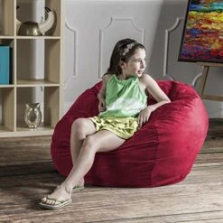 Jaxx Saxx 3 Foot Bean Bag Chair With Removable Cover, Cinnabar -Amazon Store 51Cn4J3gL3L