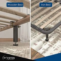 VETIN 4PCS Bed Support Legs, Adjustable Bed Frame Support Legs 7-10.6 Inch, Heavy Duty Center Support Legs For Steel Bed Frame Or Wooden Bed, Furniture Replacement Leg For Sofa Cabine