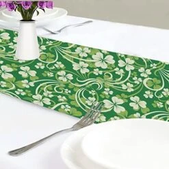 Exnundod St Patrick Shamrock Lucky Table Runner 90 Inches Green Cirrus Clovers Spring Runner For Spring Dining Table Kitchen Holiday Home Seasonal Decor 28 Exnundod St Patrick Shamrock Lucky Table Runner 90 Inches Green Cirrus Clovers Spring Runner For Spring Dining Table Kitchen Holiday Home Seasonal Decor -Amazon Store 51Cyiwc0dWL. AC 1