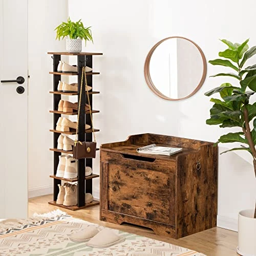 HOOBRO Storage Chest, Storage Bench With Safety Hinge, Retro Storage Organizer, Storage Trunk, Enclosure On Top, Supports 220 Lb, Entryway Shoe Bench, Easy Assembly, Rustic Brown BF79CW01 5 HOOBRO Storage Chest, Storage Bench With Safety Hinge, Retro Storage Organizer, Storage Trunk, Enclosure On Top, Supports 220 Lb, Entryway Shoe Bench, Easy Assembly, Rustic Brown BF79CW01 - Image 3