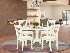 East West Furniture DLDA3-WHI-C 3Pc Dinette Set Includes A Rounded Kitchen Table With Drop Leaves And Two Vertical Slatted Linen Fabric Seat Dining Chairs, White Finish, 3 23 East West Furniture DLDA3-WHI-C 3Pc Dinette Set Includes A Rounded Kitchen Table With Drop Leaves And Two Vertical Slatted Linen Fabric Seat Dining Chairs, White Finish, 3 -Amazon Store 51D4OFWw1L. AC