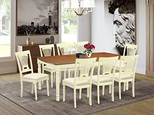 East West Furniture DOPL7-BCH-W Dining Set, 7 Pieces 13 East West Furniture DOPL7-BCH-W Dining Set, 7 Pieces - Image 12