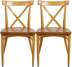 2 Set Dining Side Chairs Solid Wooden Seat And Metal Legs X Back Heavy Duty Kitchen Chairs For Restaurant Cafe Saloon, 450lbs Weight Capacity, Fully Assembled, Ergonomic Design,Black -Amazon Store 51D7fTCq25L. AC