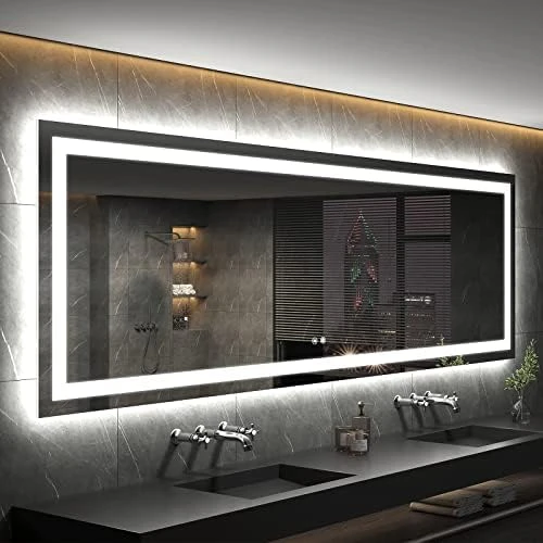 IOWVOE 60 X 36 Inch LED Mirror Backlit Bathroom Large Wall Mounted Vanity Makeup Mirror Dimmable Anti-Fog Lighted Mirror CRI 90 Adjustable Brightness 15 IOWVOE 60 X 36 Inch LED Mirror Backlit Bathroom Large Wall Mounted Vanity Makeup Mirror Dimmable Anti-Fog Lighted Mirror CRI 90 Adjustable Brightness - Image 13