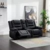 Harper & Bright Designs Recliner Loveseat Sofa, PU Leather Luxurious Living Room 2-Seat Couch, Home Theater Seating Manual Recliner With Center Console, Black 1 Harper & Bright Designs Recliner Loveseat Sofa, PU Leather Luxurious Living Room 2-Seat Couch, Home Theater Seating Manual Recliner With Center Console, Black -Amazon Store 51DQRulcfuL
