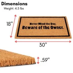 Beware Of Owner Coir Doormat - 18 X 30 Inch - Funny Door Mat - Standard Welcome Mat With Black Border And Natural Fade - Vinyl Backed - Indoor Outdoor - Front Door Entryway Mats -Amazon Store 51DUo8GS6ZL