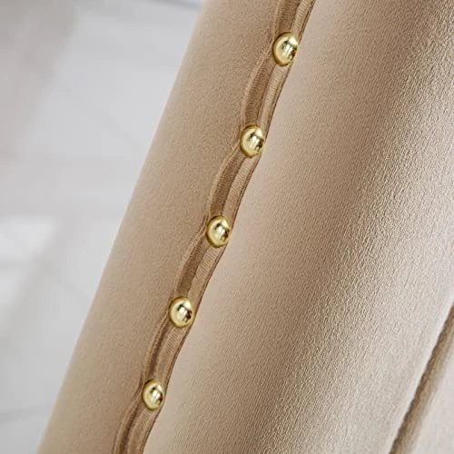 AZhome Dining Chairs With Nail Head Trim, Modern Upholstered Velvet Dining Room Chairs In Lovely Color Tufted And Gold Stainless Steel, Set Of 2 6 AZhome Dining Chairs With Nail Head Trim, Modern Upholstered Velvet Dining Room Chairs In Lovely Color Tufted And Gold Stainless Steel, Set Of 2 - Image 4