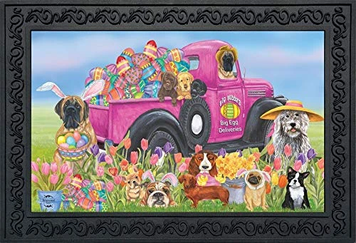 Briarwood Lane Easter Dogs Holiday Humor Doormat Decorated Eggs Indoor Outdoor 30" X 18" 3 Briarwood Lane Easter Dogs Holiday Humor Doormat Decorated Eggs Indoor Outdoor 30" X 18"