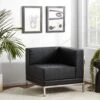 Flash Furniture HERCULES Imagination Series Contemporary Black LeatherSoft Left Corner Chair With Encasing Frame