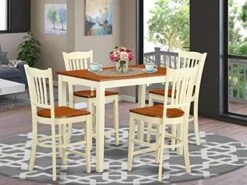 EAST WEST FURNITURE 5 Pc Counter Height Dining Set - Counter Height Table And 4 Kitchen Chairs. -Amazon Store 51DdihB00oL. AC