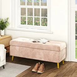 Lamerge Velvet Bench,Modern Upholstered Entryway Bench Bedside Bench, Dining Long Bench With Golden Metal Frame,Perfect For Dressing Room,Living Room,Hallway,Bedroom And So On,Emerald (LVB-E) -Amazon Store 51Dg6BJG6jL. AC