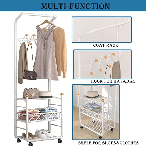 Oroonoko 3-in-1 Entryway Hall Tree Stand Coat Rack With Shoe Storage And Hooks For Entryway Living Room,Bathroom,Hallway 5 Oroonoko 3-in-1 Entryway Hall Tree Stand Coat Rack With Shoe Storage And Hooks For Entryway Living Room,Bathroom,Hallway - Image 3