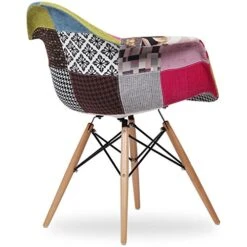 2xhome Modern Dining Side Chairs From Molded Plastic Armchair Shell With Natural Wooden Legs, Multicolor Ann, Set Of 2 -Amazon Store 51DvZ67OxeL