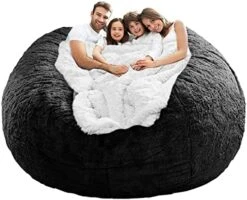 LapEasy Giant Bean Bag Chair Cover(Cover Only,No Filler),Oversized Round Soft Fluffy PV Velvet Washable Lazy Sofa Bean Bag Bed Cover For Adults, Living Room Bedroom Furniture Outside Cover(Drak Grey) -Amazon Store 51Dwlyvvg7L. AC