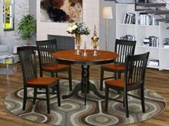 East West Furniture HLNO5-MAH-C Dining Table Set, 5-Piece -Amazon Store 51Dynai3oKL. AC