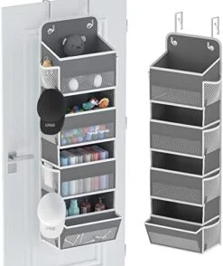 LONGD Over Door Organizer, Nursery Closet Cabinet Baby Storage, Over The Door Hat Rack, 4 Pockets And 1 Grid File Pockets Hanging Storage Boxes,45 Lbs. Weight Capacity, 1-Pack 14 LONGD Over Door Organizer, Nursery Closet Cabinet Baby Storage, Over The Door Hat Rack, 4 Pockets And 1 Grid File Pockets Hanging Storage Boxes,45 Lbs. Weight Capacity, 1-Pack -Amazon Store 51E mbr4yL. AC
