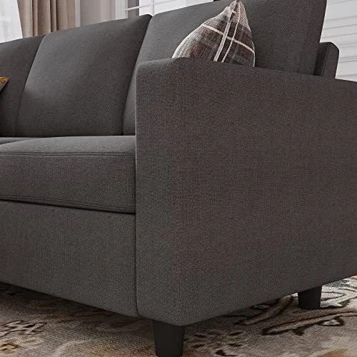 HONBAY Reversible Sectional Couch With Ottoman L-Shaped Sofa For Small Spaces Sectional Sofa With Chaise In Dark Grey 4 HONBAY Reversible Sectional Couch With Ottoman L-Shaped Sofa For Small Spaces Sectional Sofa With Chaise In Dark Grey - Image 2